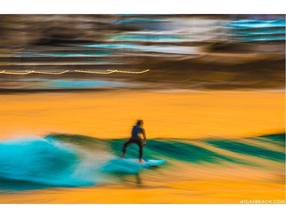 Blurry surfer