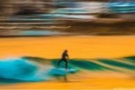 Blurry surfer